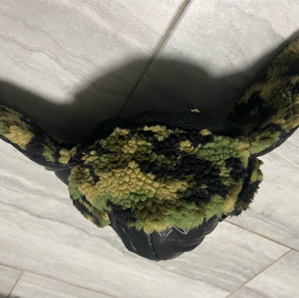 (2) Cat & Jack Black and Green Camo Trapper Flap Hats One Size OSFM